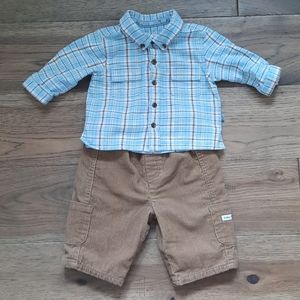 The Children's Place Cottage Core Corduroy Plaid Shirt Matching Set